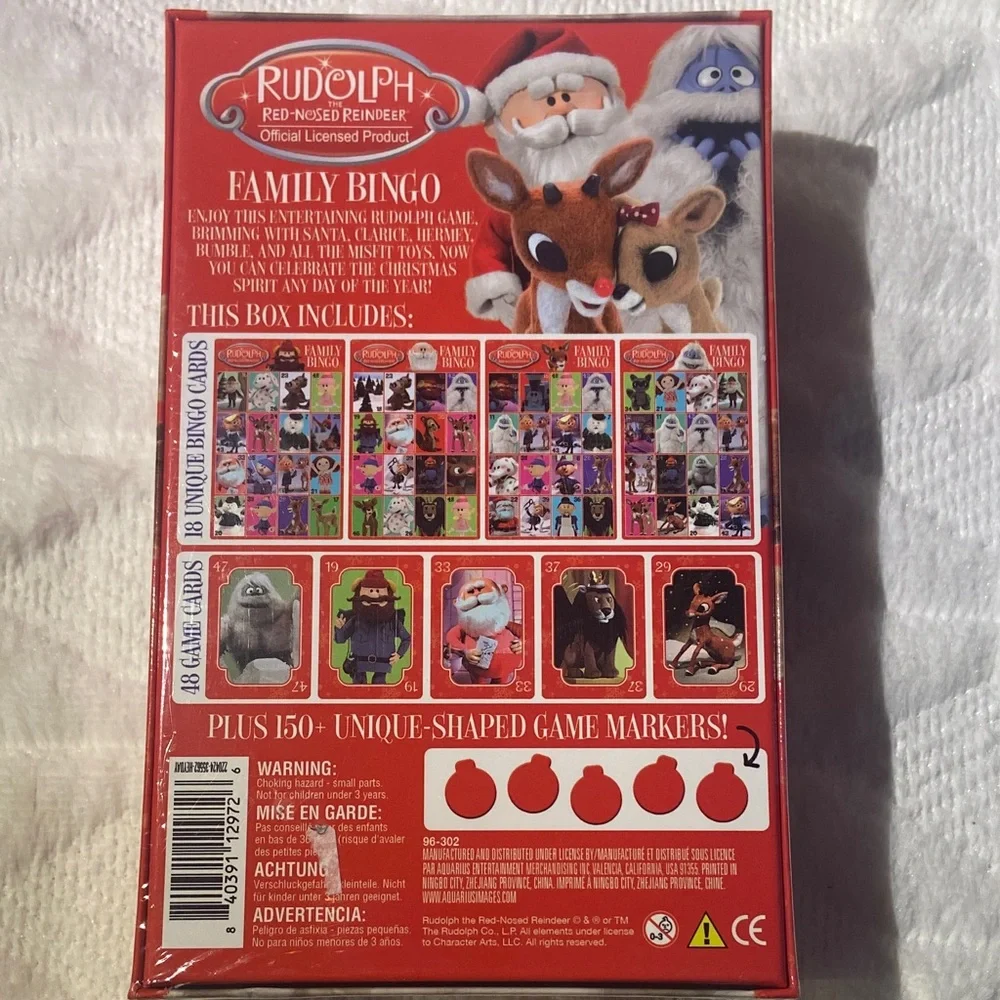 Rudolph the Red-Nosed Reindeer Family Bingo Game
